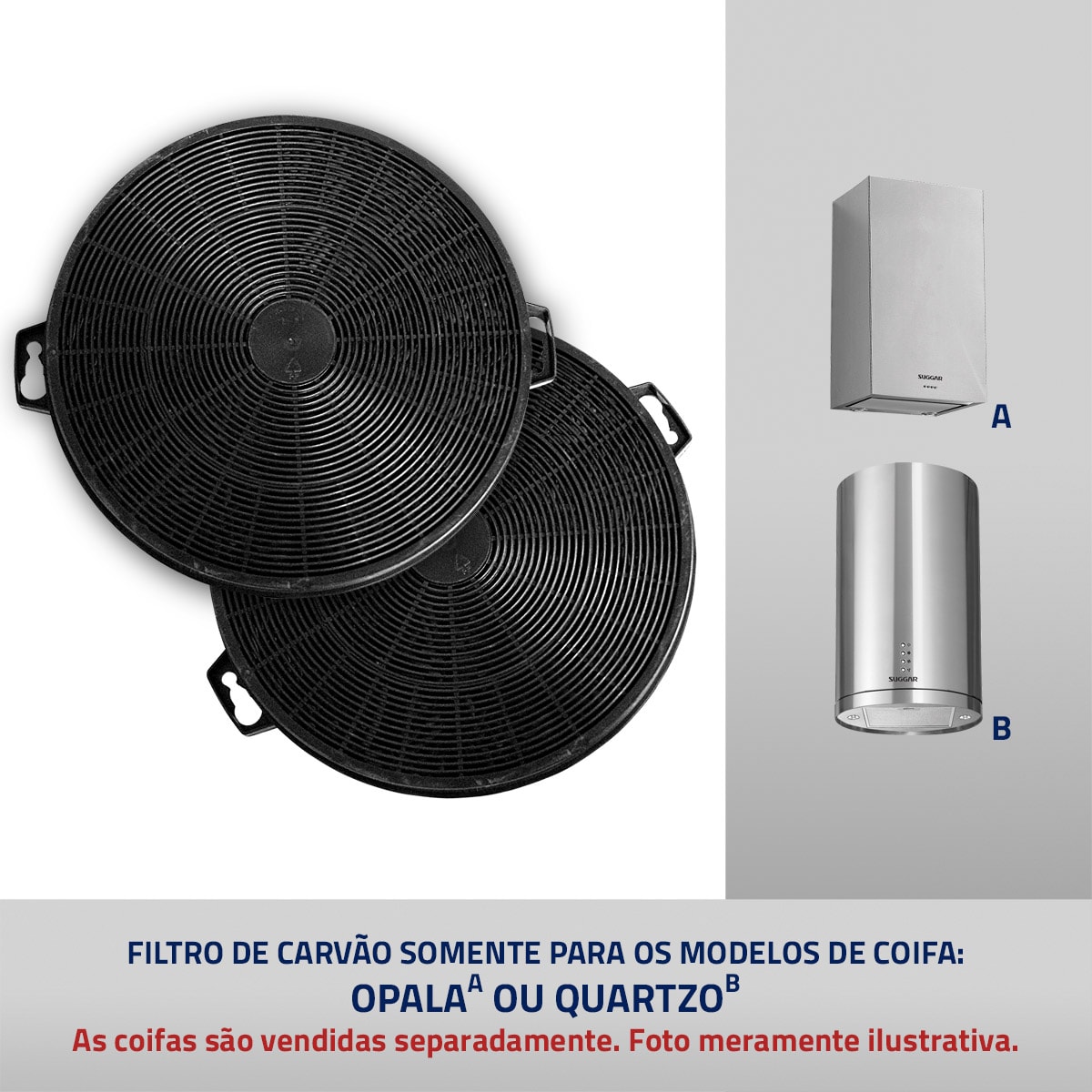 Filtros de Carvão Ativado Coifas Modelos Opala e Quartzo - Imagem principal - 607d35a4-aa0d-4147-a98e-5c81b636f1bc