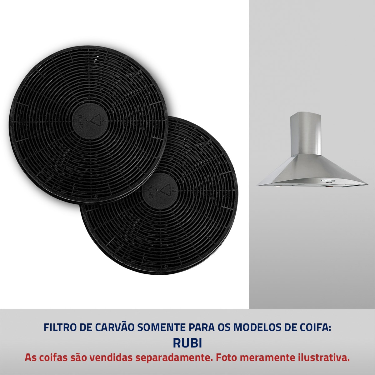Filtros de carvão ativado para Coifa Rubi - 37ba2e08-e12c-43c0-828f-b21a77c969f1