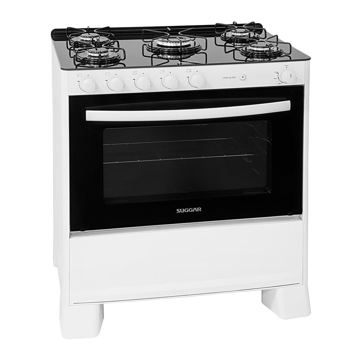 Fogão Cook Glass 5 Queimadores Branco Bivolt FGVCG510BR Suggar - 816aed60-71d2-485f-943f-5576472fc783