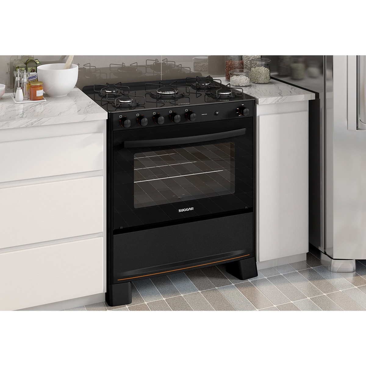 Fogão Cook Glass 5 Queimadores Preto Bivolt FGVCG510PT Suggar - 2aea3770-9764-47ba-9c58-eb5355fa659a