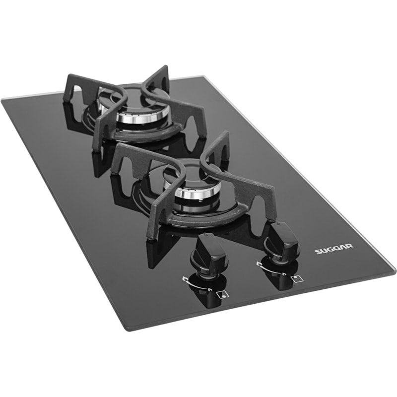 Cooktop ou Fogão de Mesa 2 Queimadores Vidro Preto Suggar