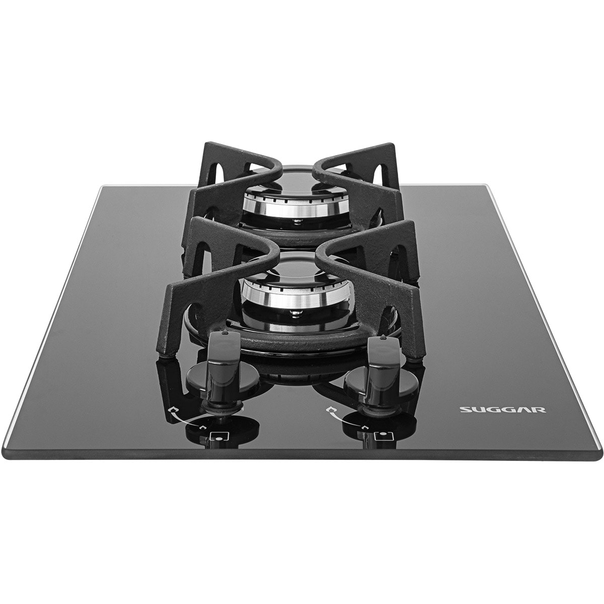 Fogão de Mesa Cooktop 2 Bocas Vidro Preto à Gás Suggar FG2002FVP - Imagem principal - 20f439ee-d4f2-4a6e-a1c3-11d1a66d57c3