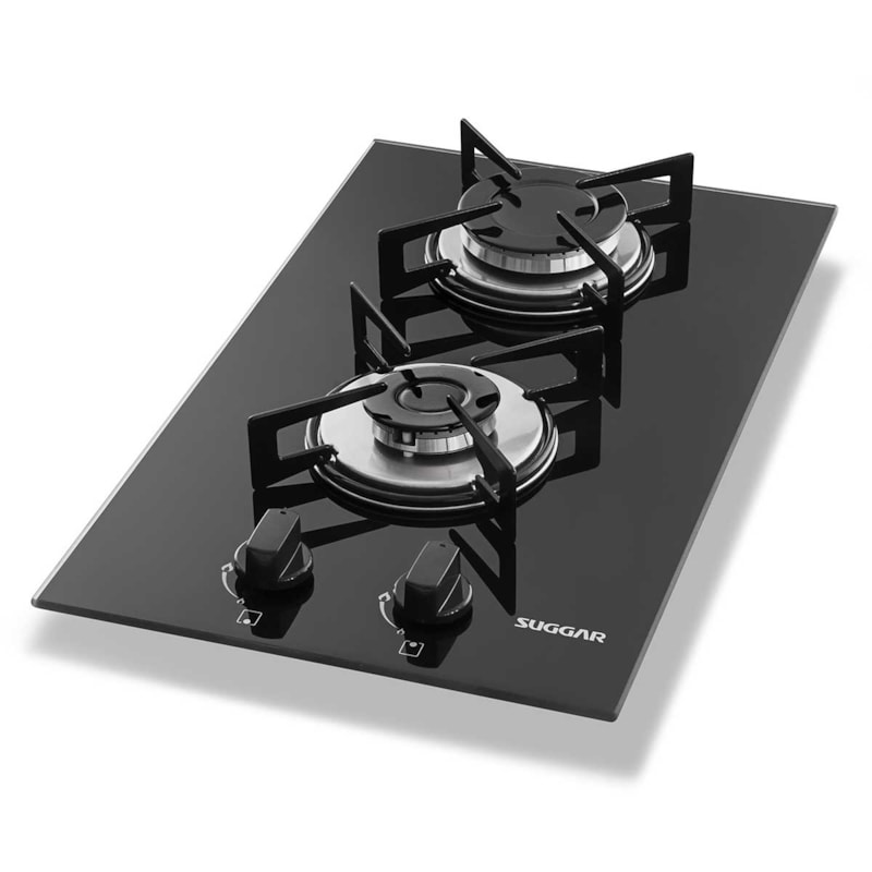 Cooktop ou Fogão de Mesa 2 Queimadores Vidro Preto Suggar