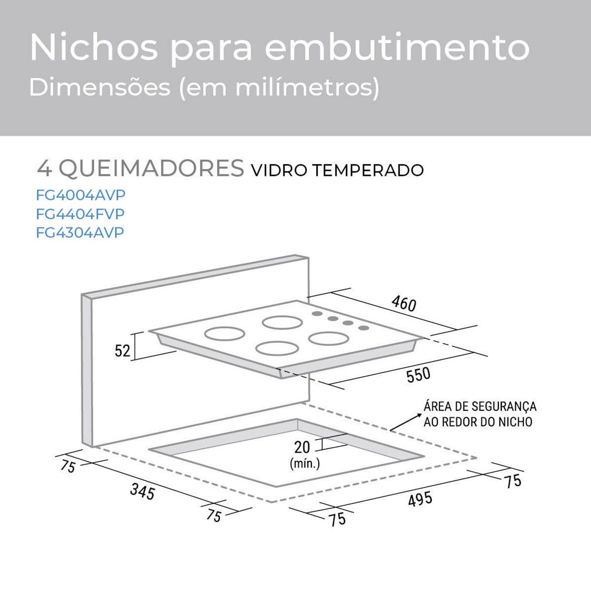 Fogão De Mesa Cooktop 4 Bocas Vidro Preto À Gás FG4304VP - 74d8e935-1d40-4e32-8971-46409bcacaf9