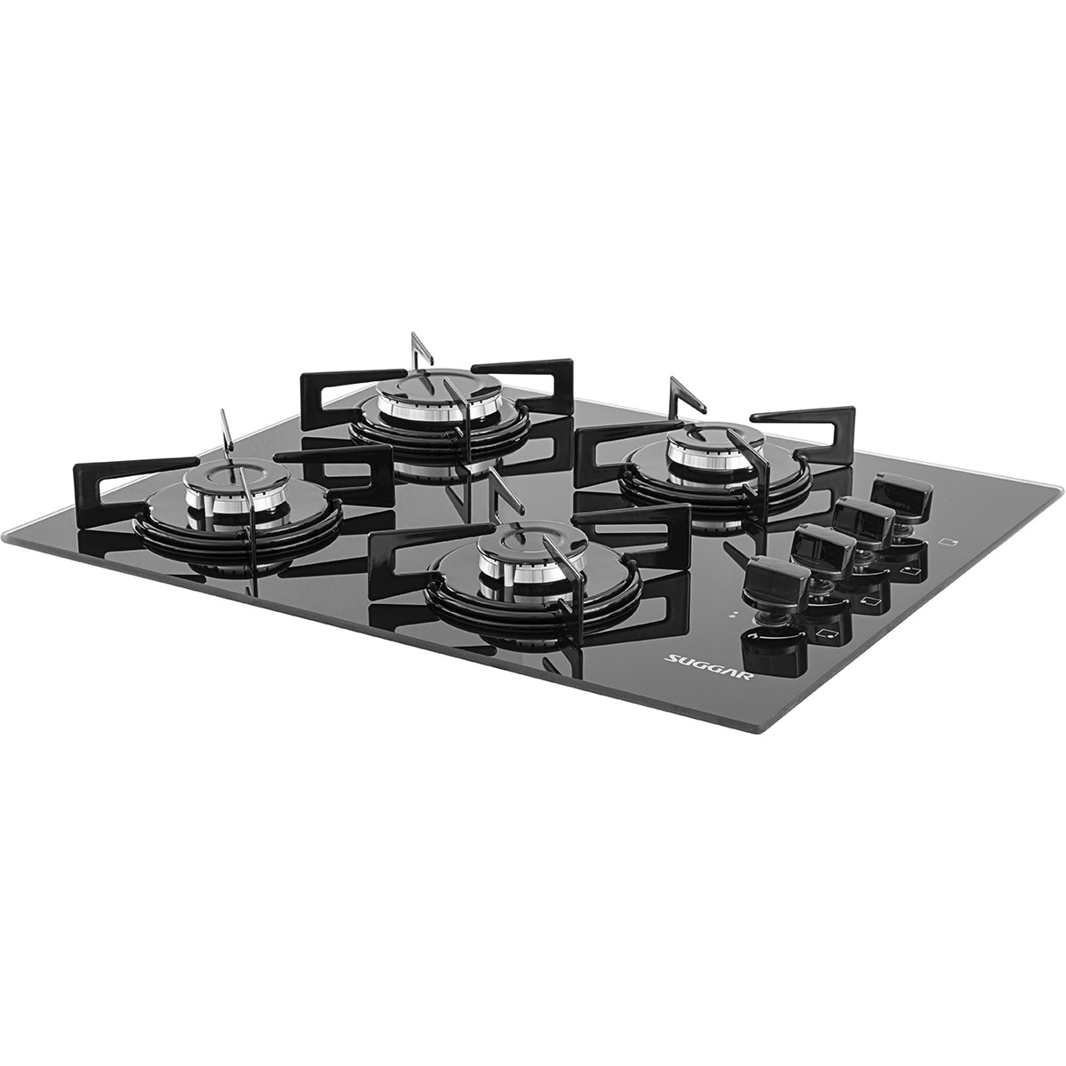 Fogão de Mesa Cooktop 4 Bocas Vidro Preto à Gás Suggar FG4004VP - Imagem principal - c53e662d-cf7c-4b1d-bfdd-4e0a160f23fc