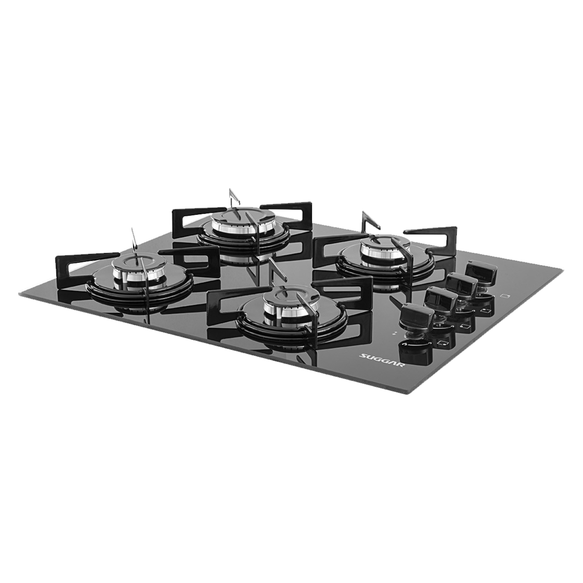 Fogão de Mesa Cooktop 4 Bocas Vidro Preto à Gás Suggar FG4004VP - Imagem principal - 97e1314f-e47f-4391-a9cc-ca937e16986d