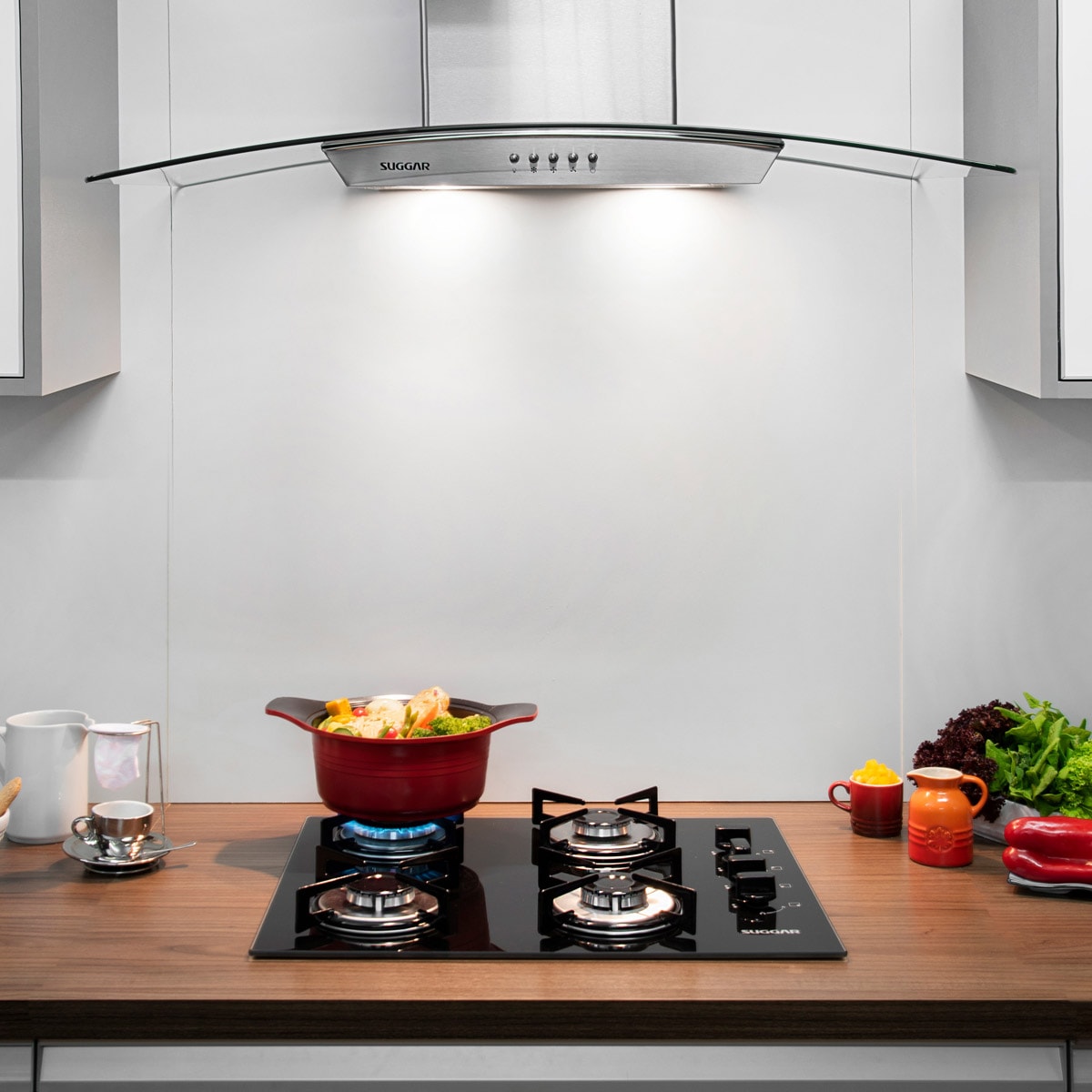 Fogão de Mesa Cooktop 4 Bocas Vidro Preto à Gás Suggar FG4004VP - Imagem principal - b921d74a-c77c-467b-8308-2d0bdfe206b5