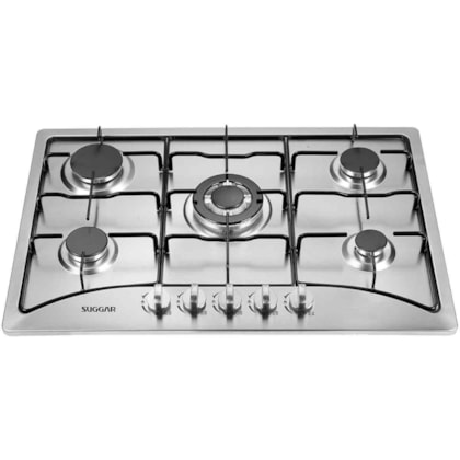 Fogão de Mesa Cooktop 5 Bocas Aço inox à Gás Suggar FG5135IX