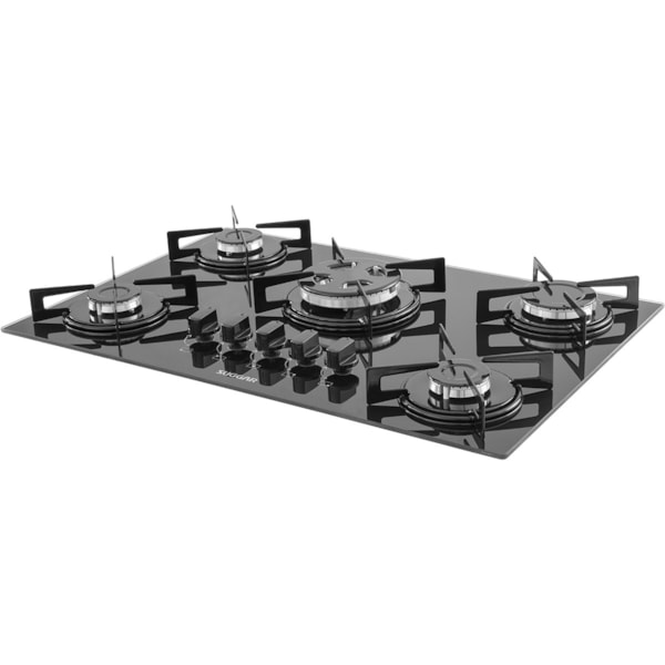 Fogão de Mesa Cooktop 5 Bocas Vidro Preto à Gás Suggar FG5305VP - Imagem principal - 4ab9592f-c454-4ddd-a9cd-624056a84dbf