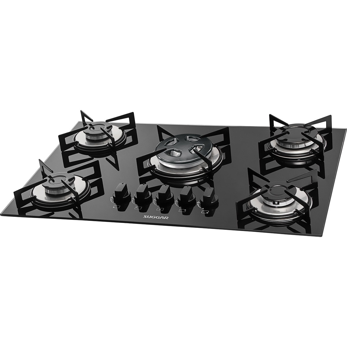 Fogão de Mesa Cooktop 5 Bocas Vidro Preto à Gás Suggar FG5305VP - 2e1f924d-2826-48f7-ae87-621e080b7c6e