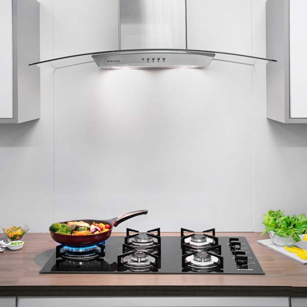 Fogão de Mesa Cooktop 5 Bocas Vidro Preto à Gás Suggar FG5535VP - Imagem principal - 1bd8316d-70a1-42cf-9361-e39b8ab5075e