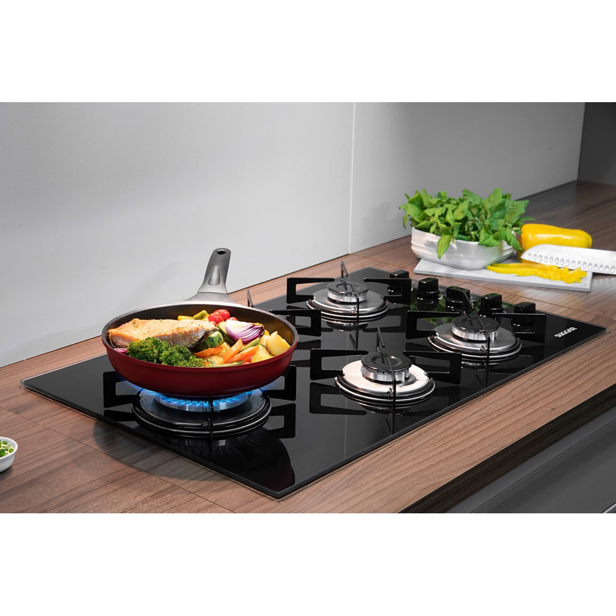 Fogão de Mesa Cooktop 5 Bocas Vidro Preto à Gás Suggar FG5535VP - 4dc2db00-a980-45a6-9e7b-e014d78f4e15