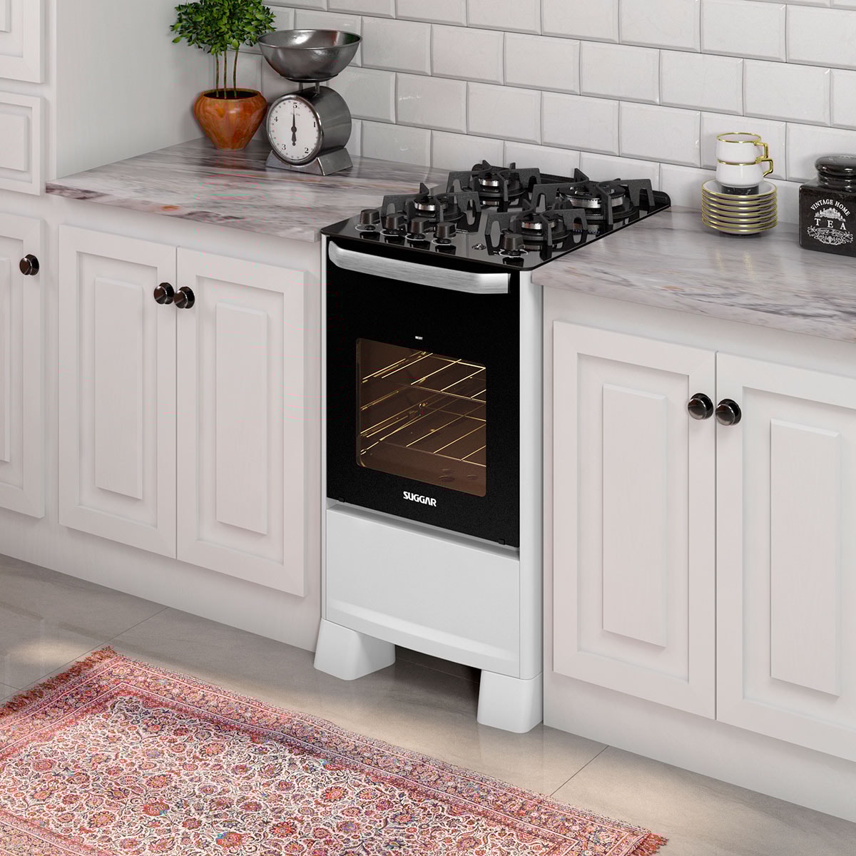 Fogão de Piso Best Grill mesa de vidro 4 queimadores Branco - 23f7f31d-314a-410c-8b88-6cb02ec4c63f