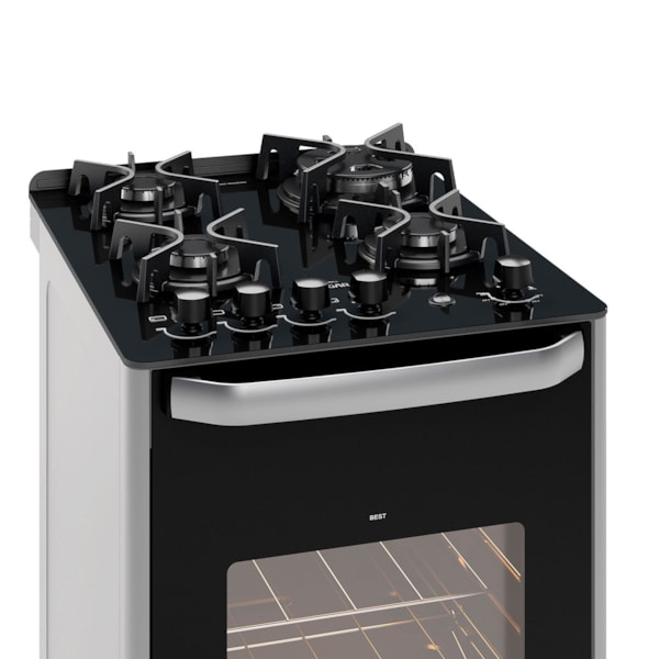 Fogão de Piso Best Grill mesa de vidro 4 queimadores Prata Suggar - Imagem principal - f3a66694-4ea8-4a01-8a0e-c3bf61189682