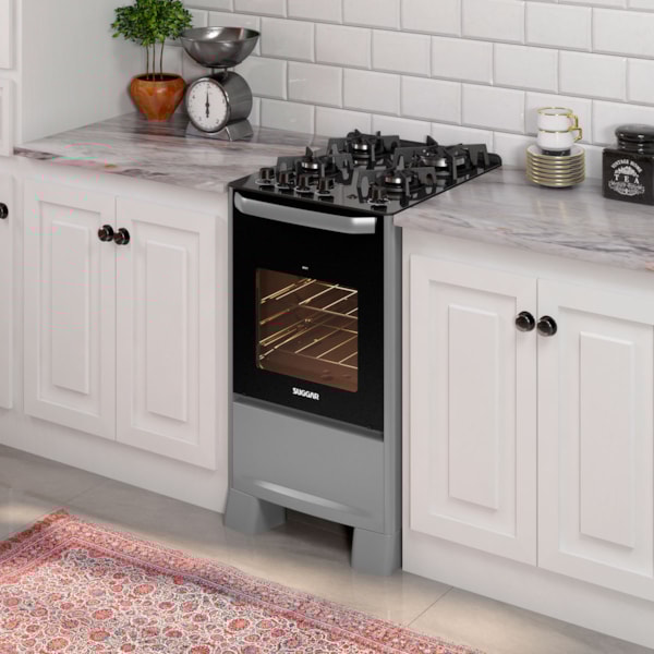 Fogão de Piso Best Grill mesa de vidro 4 queimadores Prata Suggar - Imagem principal - be948d7e-0ccf-4f31-a076-001cbfe534be