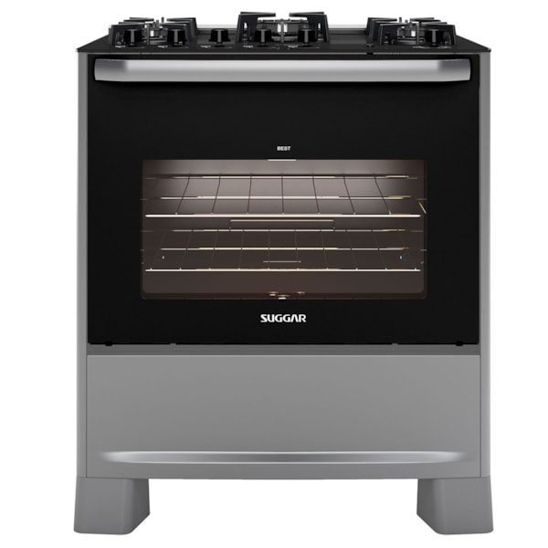 Fogão de Piso Best Grill mesa de vidro 5 queimadores Prata Suggar - Imagem principal - b0e792f7-867e-41e3-b598-f561be863a0b