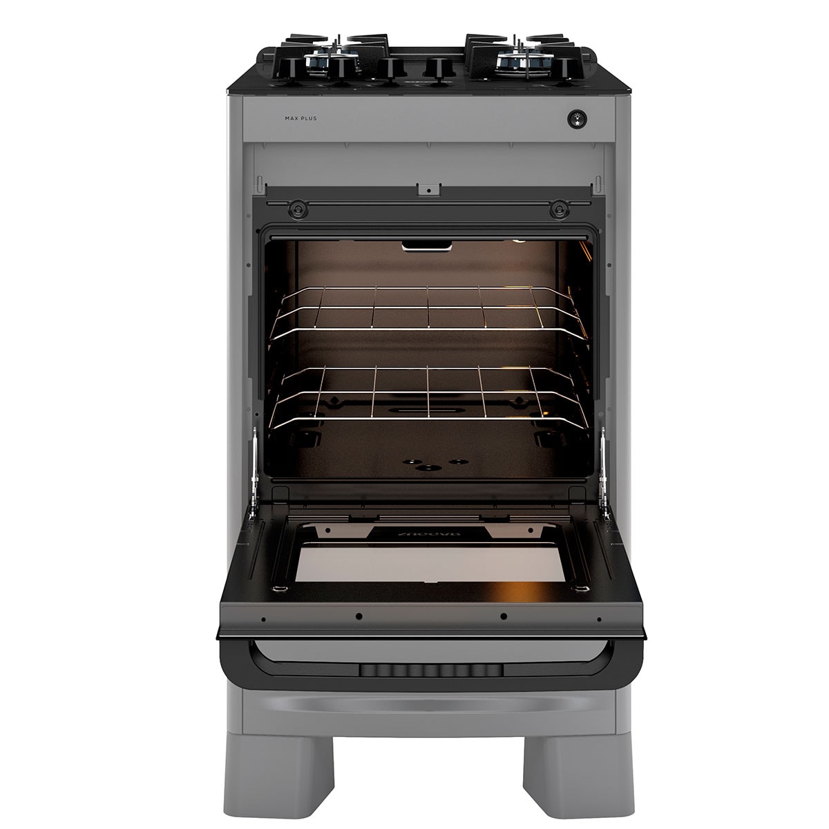 Fogão de Piso Max Plus mesa de vidro 4 Queimadores Prata Suggar - 6e6d4f4b-9bba-4bde-991d-8d449a9f292b