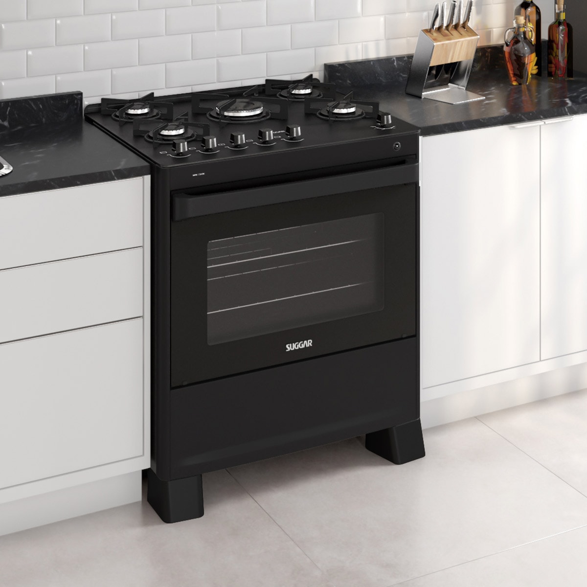 Fogão de Piso Max Plus mesa de vidro 5 queimadores Suggar - d3c5dd3d-0164-481d-87ba-bf49437458e7