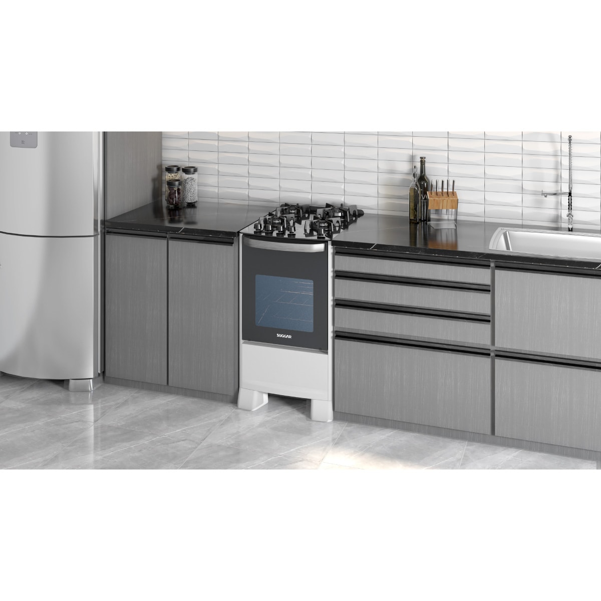 Fogão Master Grill 4 Queimadores Branco Suggar - Imagem principal - c5c1c6d3-4e17-4cc3-a9bc-e5e9d63656d9