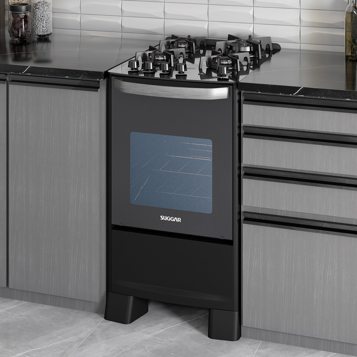Fogão Master Grill 4 Queimadores Preto Suggar - f4e38d0f-0ae4-4ef4-971d-2a30e248078a