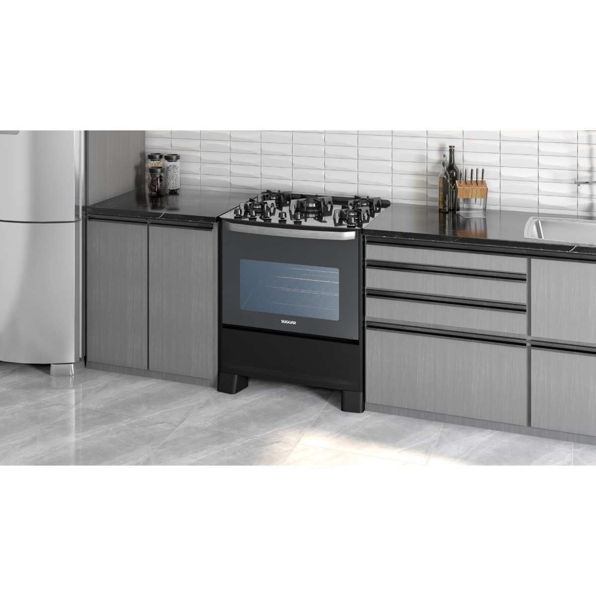 Fogão Master Grill 5 Queimadores Preto Suggar - 6d7eee79-b9a5-4b0c-aafb-25abe37fdcc5
