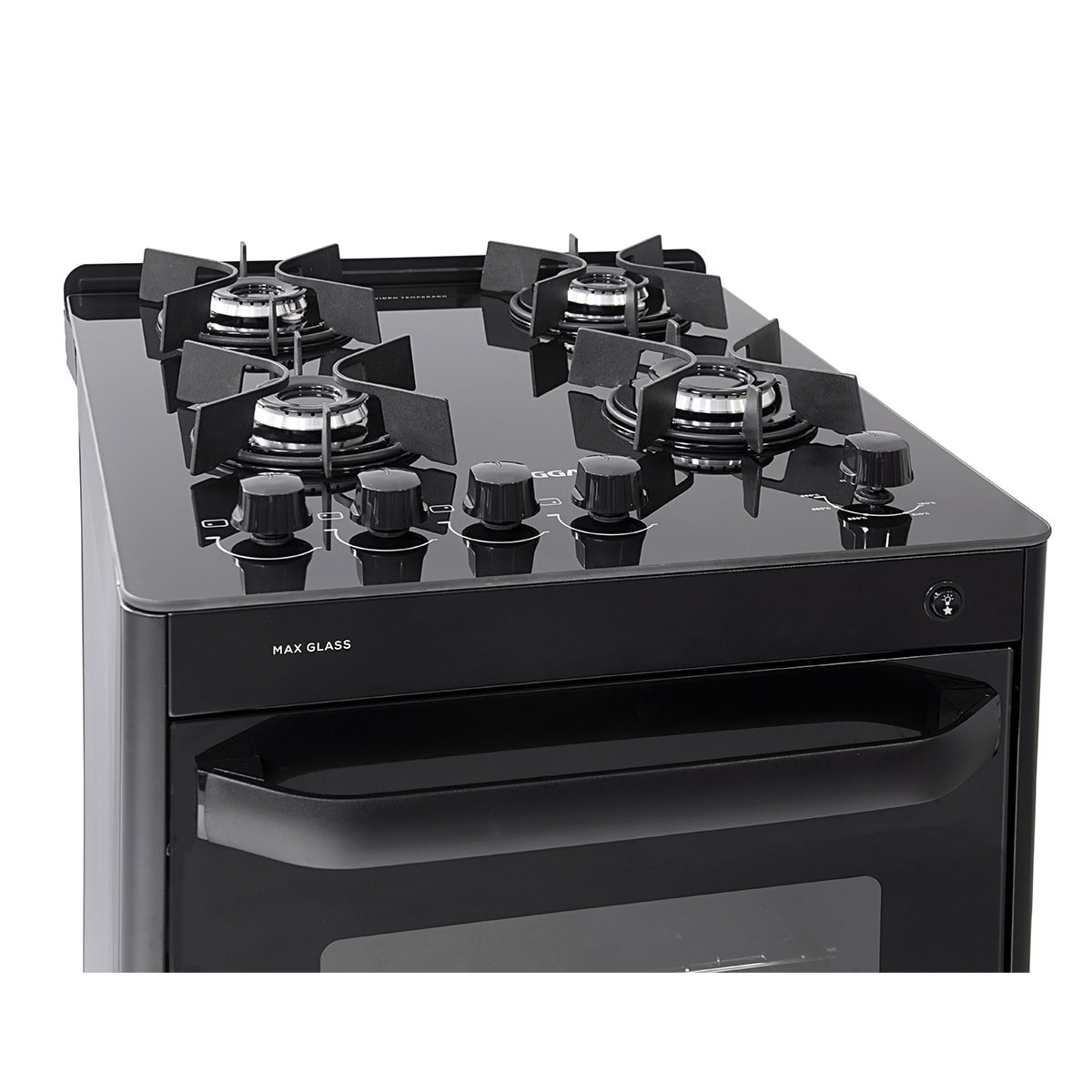 Fogão Max Glass 4 Queimadores Preto Bivolt FGVMG410PT - Imagem principal - f823fe4c-c813-46b1-b15b-1b8af54ee0df