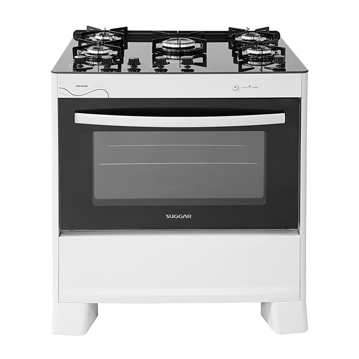 Fogão Neo Glass 5 Queimadores Branco Bivolt FGVNG510BR Suggar