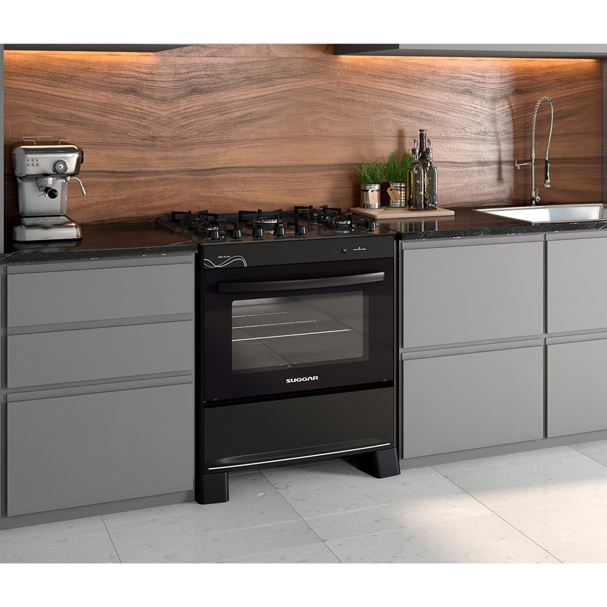 Fogão Neo Glass 5 Queimadores Preto Bivolt FGVNG510PT Suggar - 88012d6e-88aa-4641-9ff9-8b2de2e01778