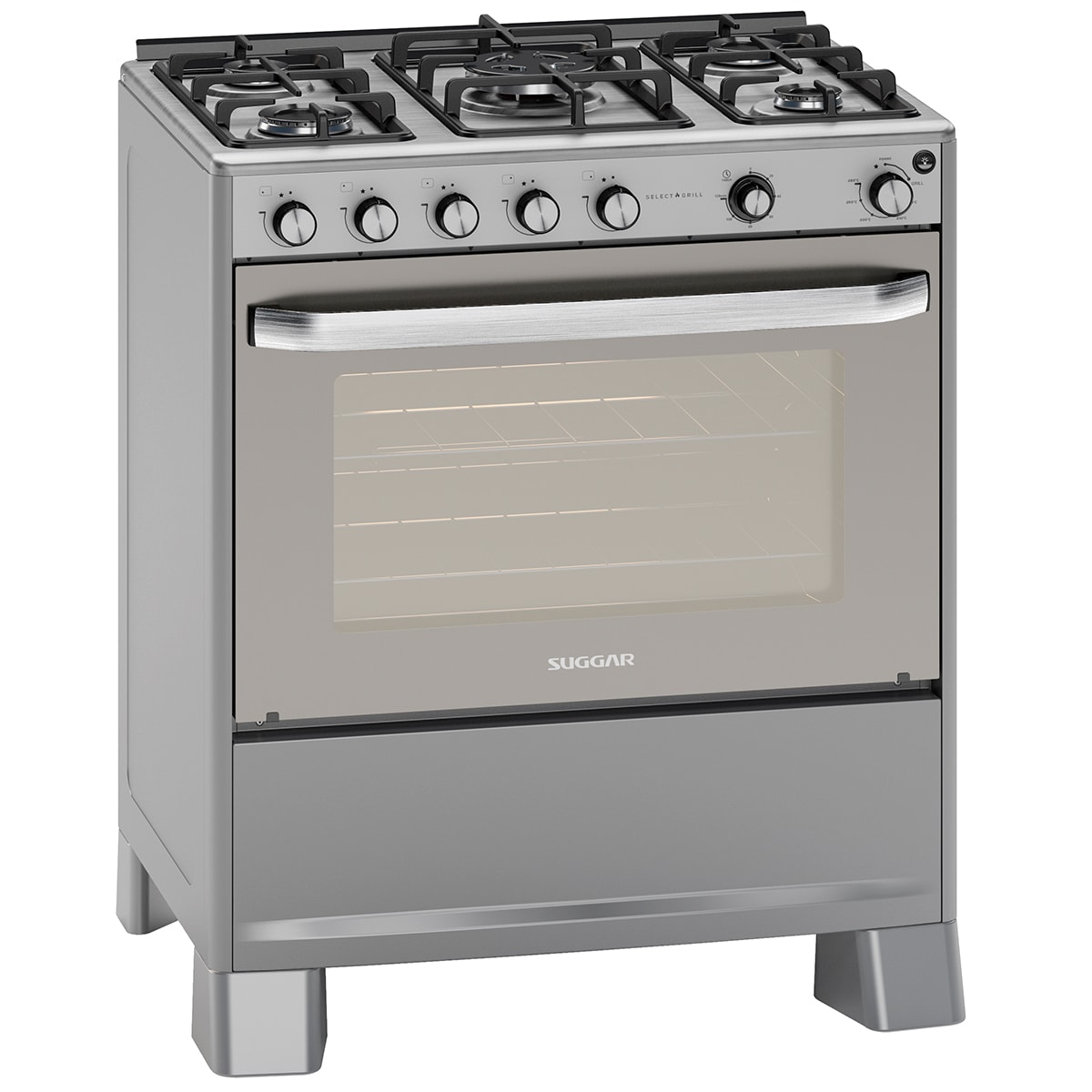 Fogão Select Grill Prata Mesa Inox 5 Queimadores Suggar - Imagem principal - 7b3c397a-6e99-4546-902f-aea4f36d6e6f