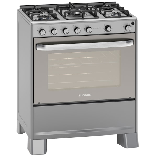 Fogão Select Grill Prata Mesa Inox 5 Queimadores Suggar - Imagem principal - e6c94b80-d3f6-44f8-80ac-28da196d480d