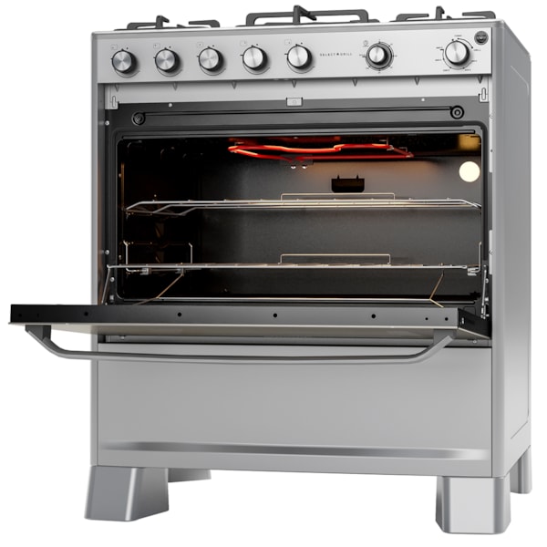 Fogão Select Grill Prata Mesa Inox 5 Queimadores Suggar - Imagem principal - bc97c6c6-3643-4cf9-bd1a-75f96fe788da