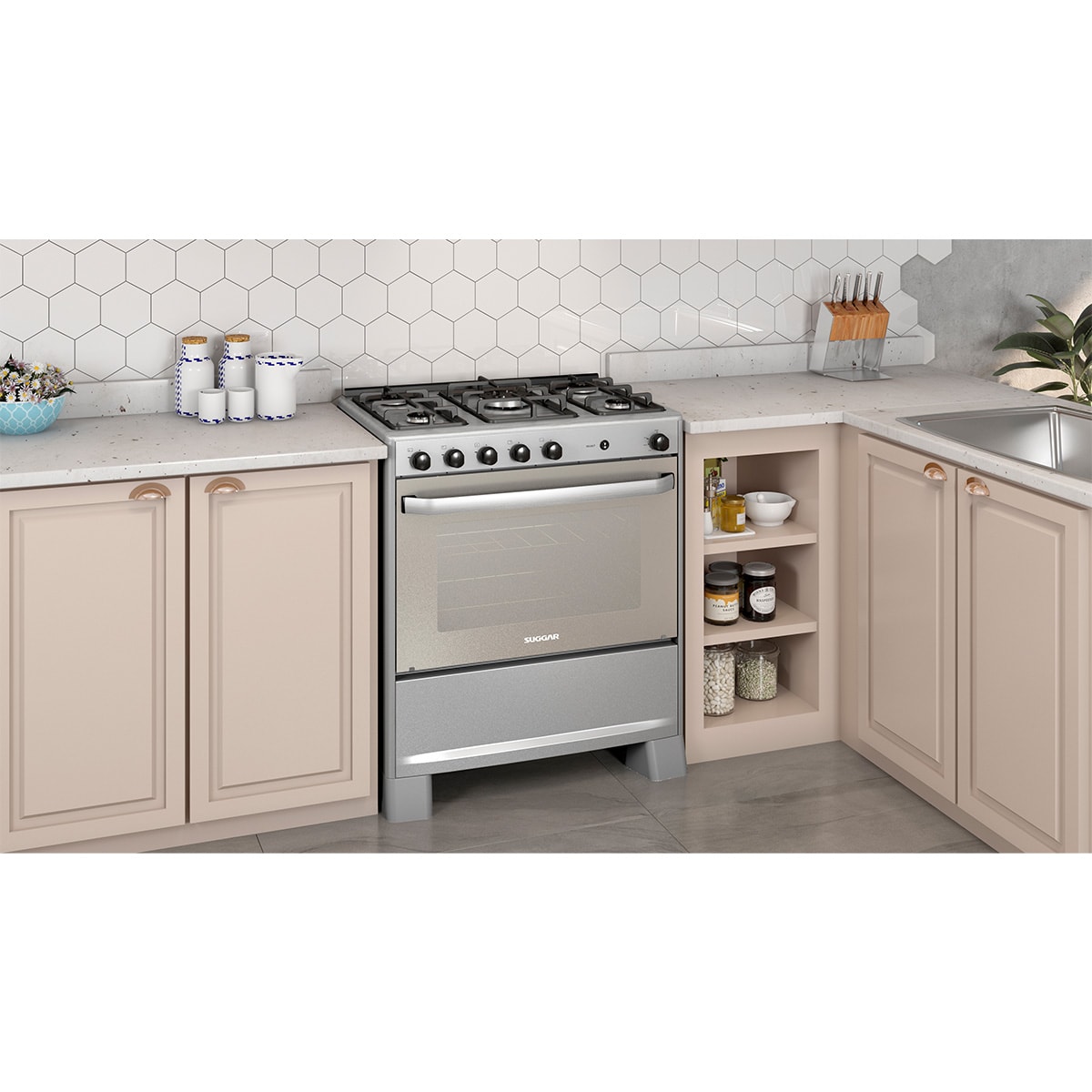 Fogão Select Prata Mesa Inox 5 Queimadores Bivolt FGISL510PRIX Suggar - 9ae07808-39ad-47ec-a31e-f6c7a42cb30a