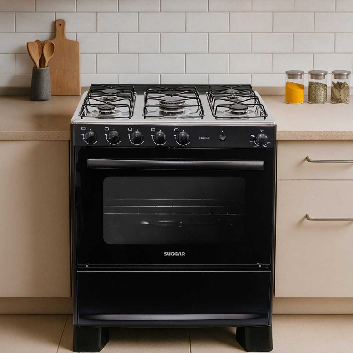 Fogão Suggar Cook Start 5 Bocas, Mesa Inox, Aço Esmaltado e Automático - Imagem principal - ad4596c8-fac6-44ea-9d64-c953882b2f95