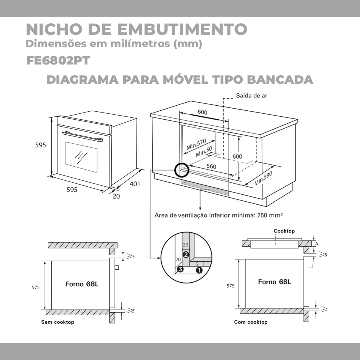 Forno de Embutir Air Fryer 68 Litros Preto Suggar - 8adc23c3-7c77-4a7a-8aa8-0c06bf77c430