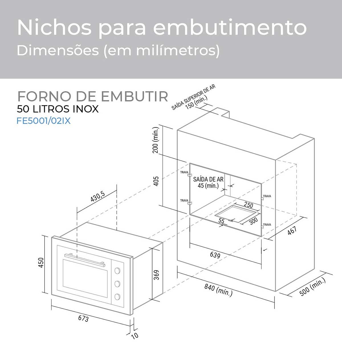 Forno Elétrico de Embutir 50 Litros Inox Suggar - 2a857fcb-b1f7-4a2a-894e-d2931a84d659