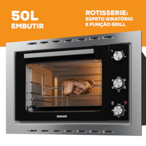 Forno Elétrico de Bancada 42 Litros Preto Suggar - Suggar