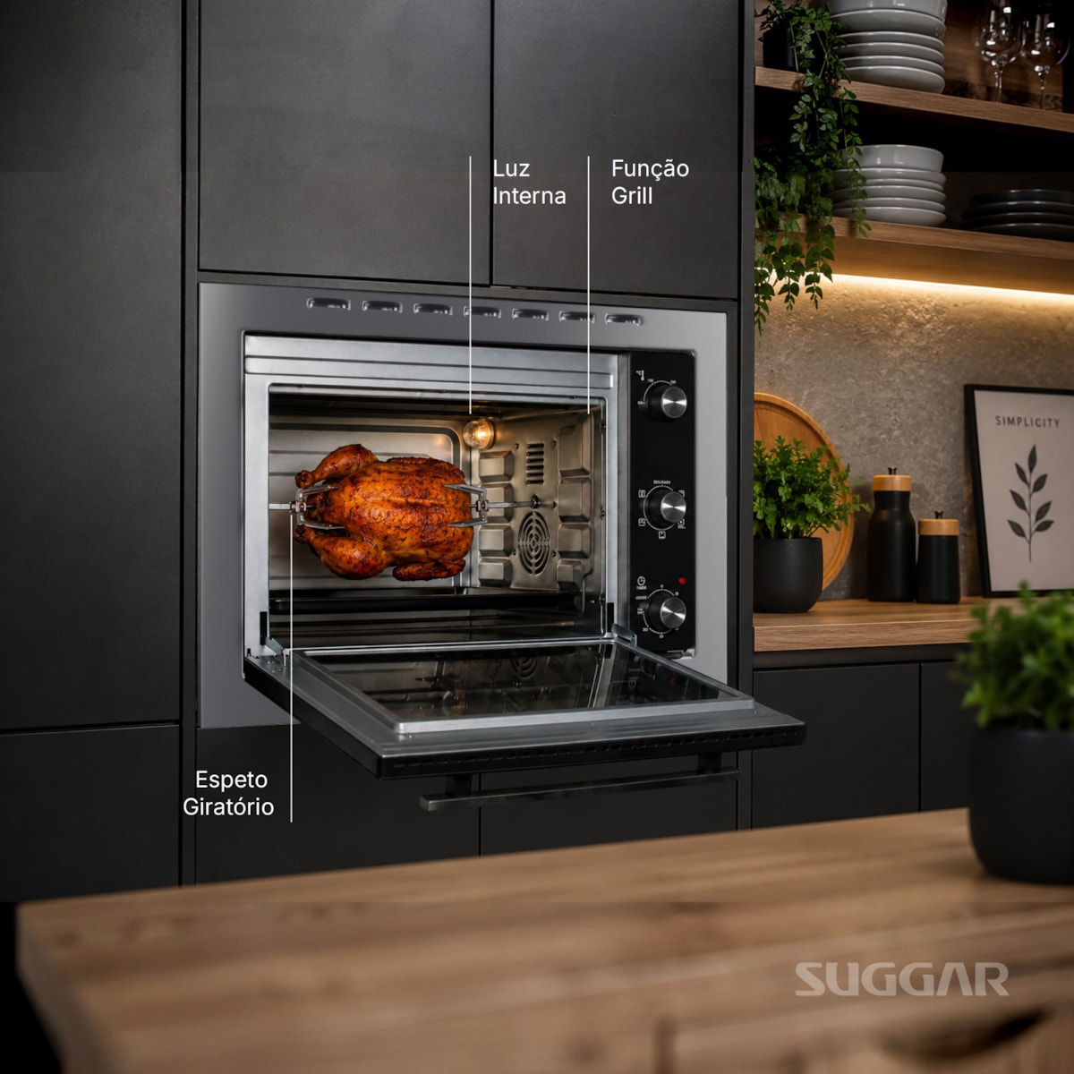 Forno Elétrico de Embutir 50 Litros Inox Suggar - Imagem principal - a4612b8e-931c-4446-a2f9-a9ec9ea1d894