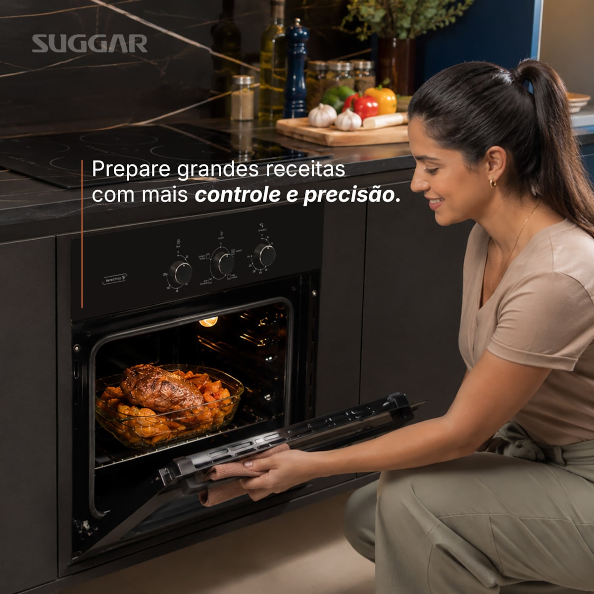 Forno Elétrico de Embutir Suggar 80L com Grill e 4 funções - Imagem principal - 29b0d6d7-07c6-4ea8-bbb2-609c877f6e3b