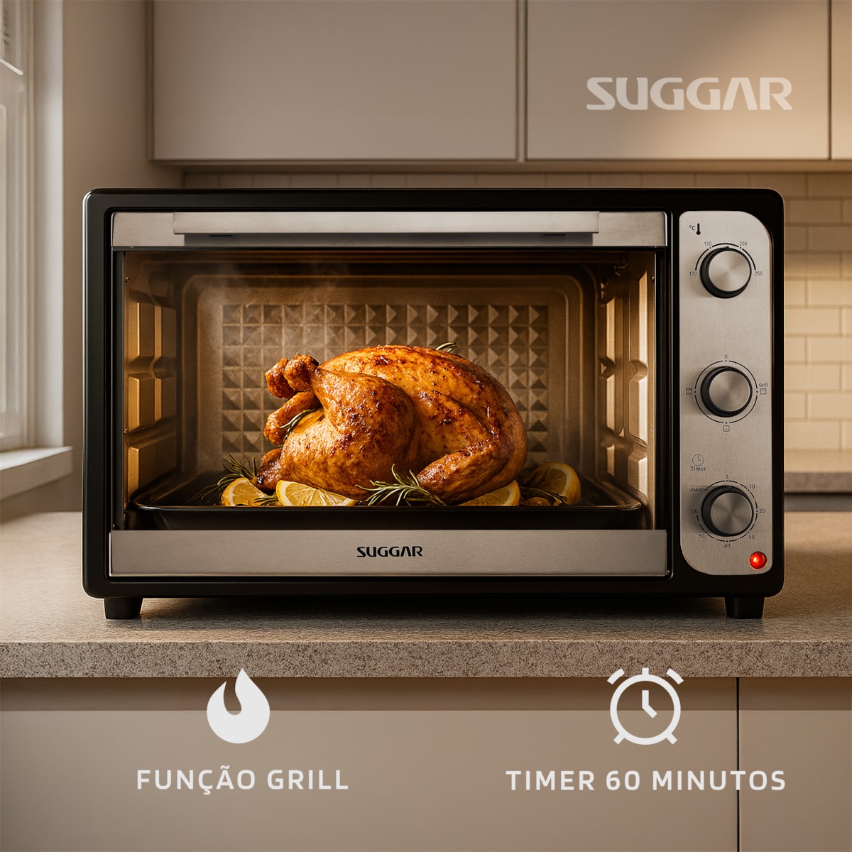 Forno Eletrico Suggar 60L Preto - Imagem principal - 6cdfe60e-e650-4597-9ad9-2e8b1fa2cf2f