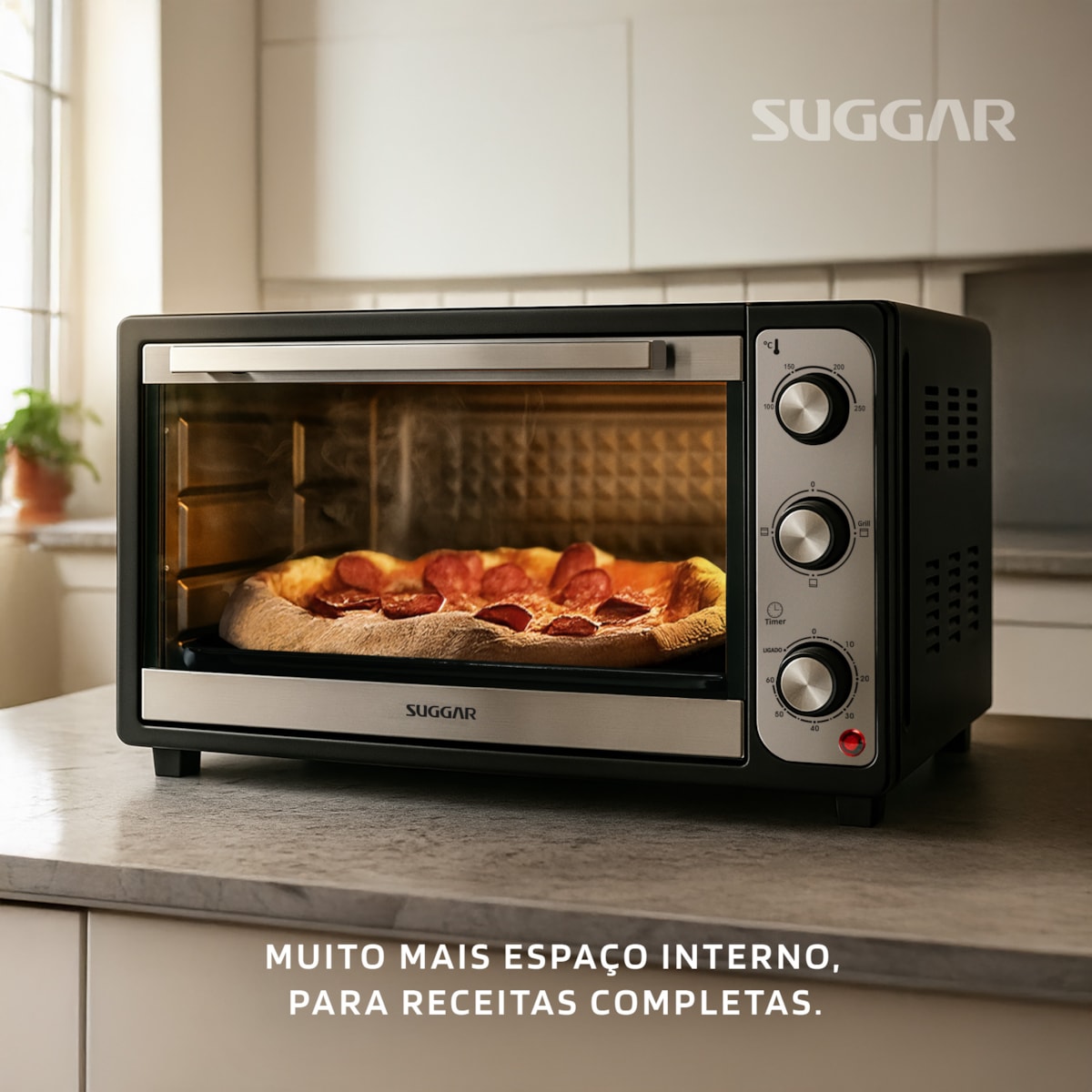 Forno Eletrico Suggar 60L Preto - Imagem principal - 4767be59-053a-44cc-ba5a-2d1e14c33e93