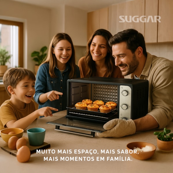 Forno Eletrico Suggar 60L Preto - Imagem principal - 43d22503-5f77-4a62-a212-3735c091dc59
