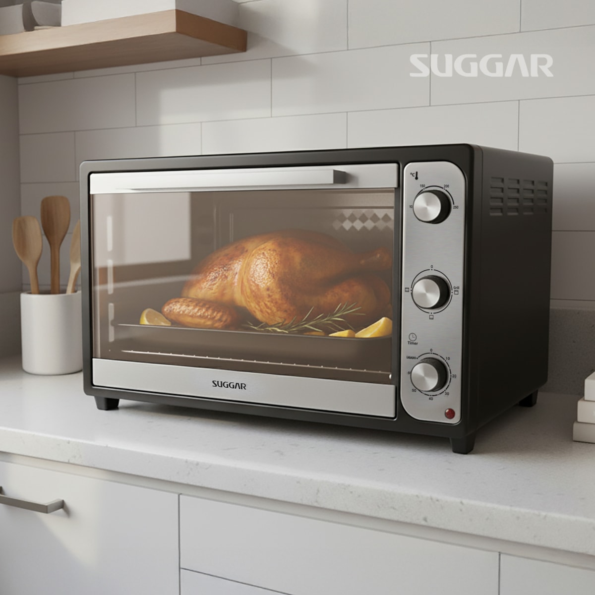 Forno Eletrico Suggar 60L Preto - Imagem principal - 48e34531-353a-4fc9-8f43-9ba03ca6d98b