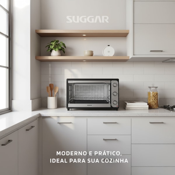 Forno Eletrico Suggar 60L  Preto - Imagem principal - 473cd70a-13e6-4f52-9a33-37af36ff584c