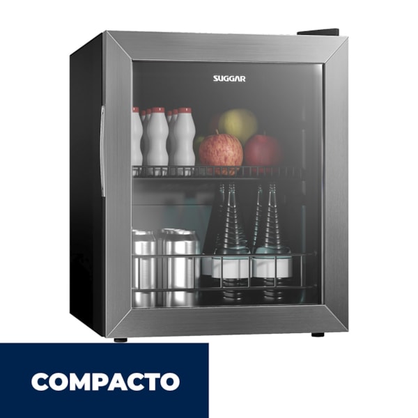 Frigobar 46 Litros Inox Suggar - Imagem principal - 0e2017e0-6f3b-446d-890d-0fe0817fb235