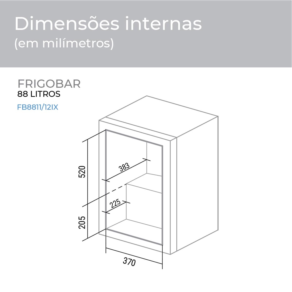 Frigobar 88 Litros Inox Suggar - Imagem principal - 6293ab7b-9c0d-4c14-8b11-5714d8763bee
