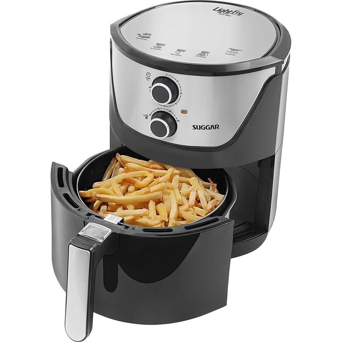 Fritadeira Sem Óleo Light Fry 4 litros Preta Suggar - 5b880a95-97e4-407c-af7e-6c05c30b49c9