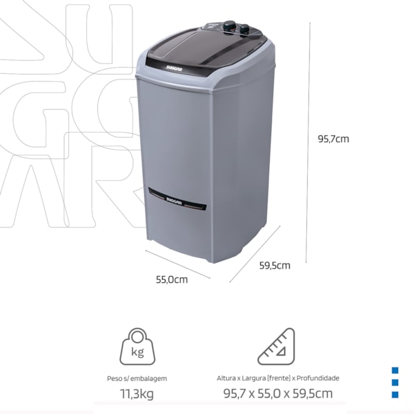 Lavamax Eco Suggar 20 kg 220V PR - Imagem principal - 5e40a10e-5f3d-4f96-aa40-4841ef145900