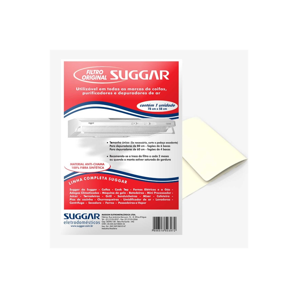 Manta Filtrante 1 Unidade Branca  Suggar MT0901BR - dabdf636-24ee-4f7f-9d47-ee8a28d9e3af