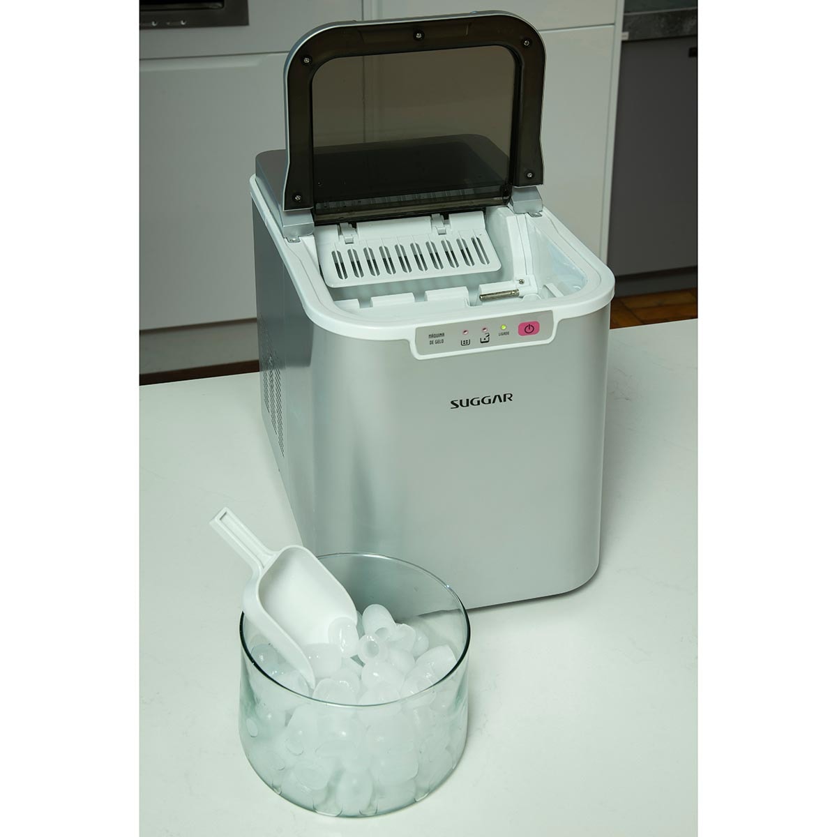 Máquina de Gelo 15 kg por dia Suggar Prata | Ice Maker - 4bccd913-0c81-4f24-8eb7-b4a49a615f36