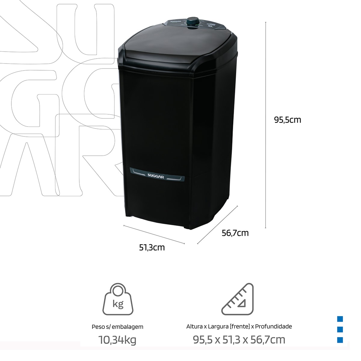 Tanquinho Lavamax 10 Kg Suggar - Imagem principal - e62e06c9-bb21-4b30-b44d-e7a1e8680746